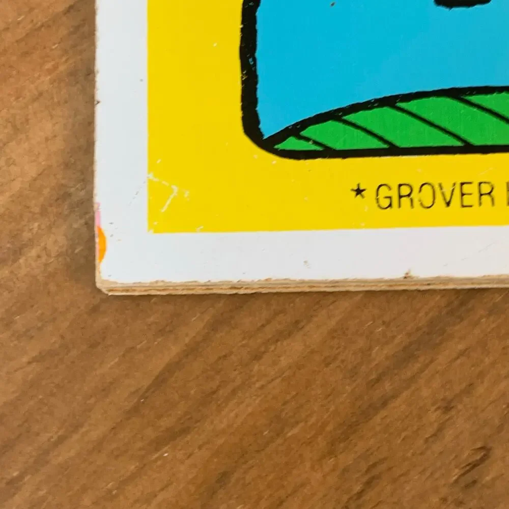 Playskool Puzzle Grover Hot Air Balloon Sesame Street Vtg 10 Wooden Pieces 1979